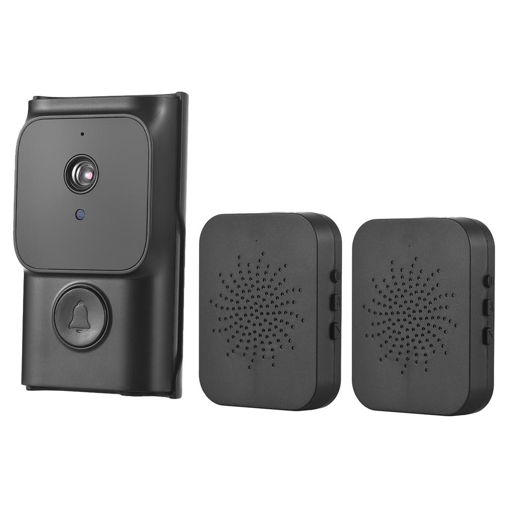 WiFi Smart Doorbell Ring Door Camera with 2 Dingdong Chime TY App Control Infrared Night Viewing Rechargeable Video