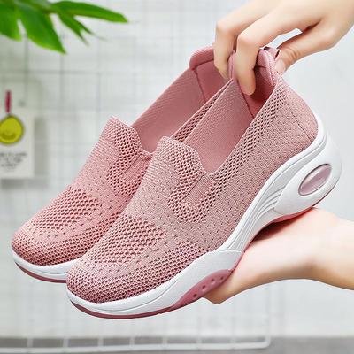 2025 Damen Sneaker zum Hineinschlüpfen aus dicksohligem Fly-Knit