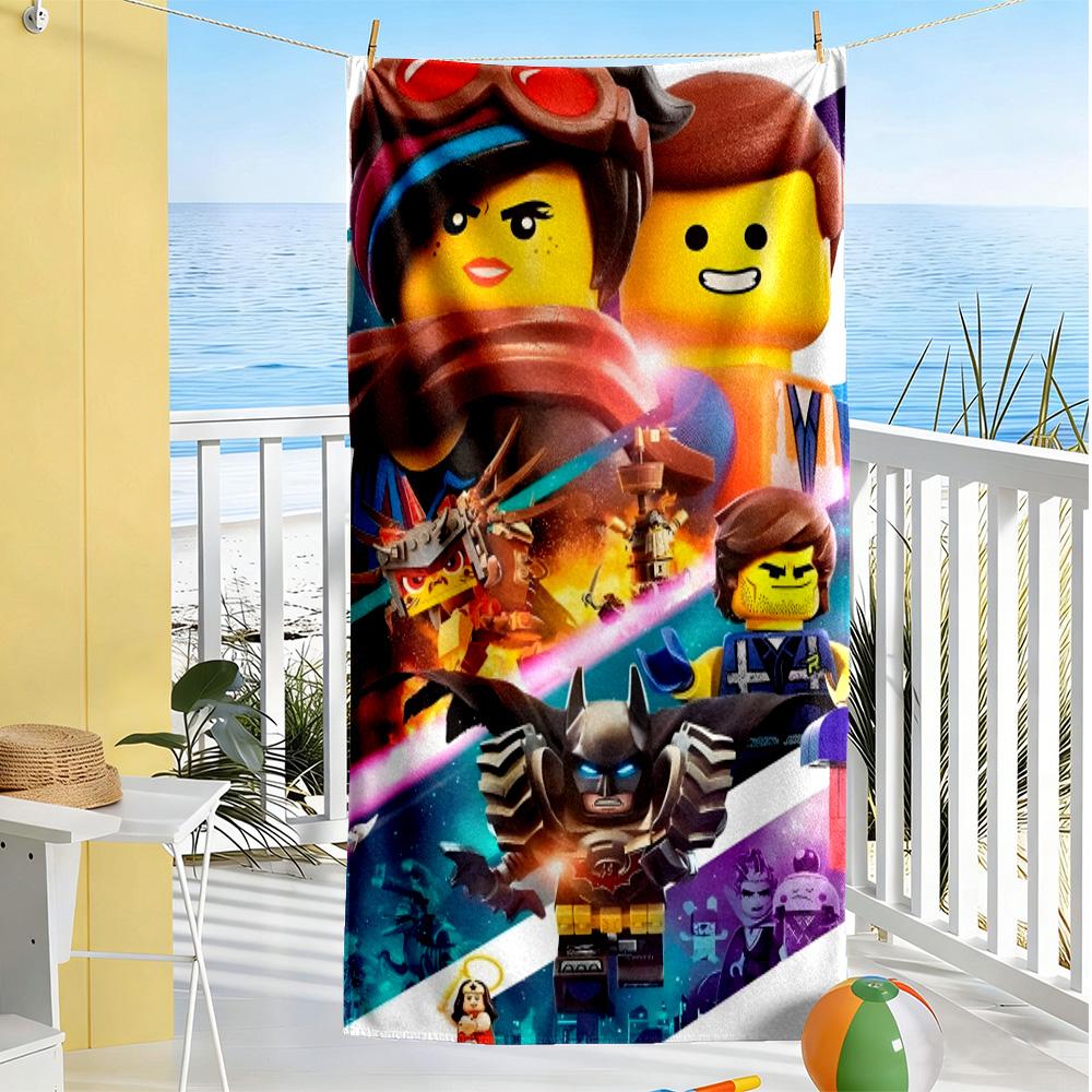Lego Bricks Beach Towel Super Soft Absorbent Comfortable Lightweight