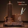 Wenchang Pagoda Pen Holder: Thirteen-Story Wood Grain Craft for Students, Perfect Back-to-School Desktop Ornament