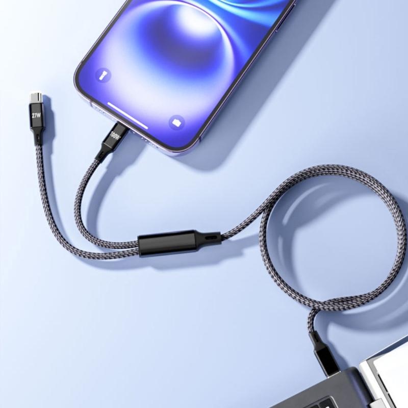 2 in 1 USB C Charge Cable USB C to Double USB C Cable 100W Fast Charging Type C Charger Cord for Office Home Travel