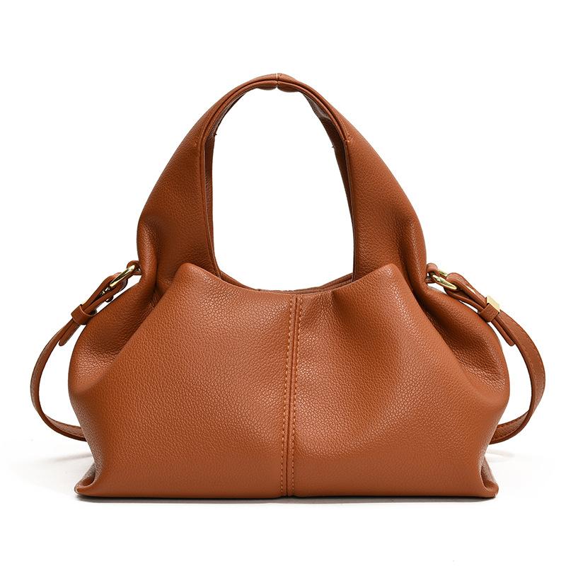 

В этом году французская нишевая однотонная простая портативная сумка-облако, модная, для поездок, универсальная, в иностранном стиле, сумка-мессенджер женская коричневый