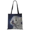 Unique Design Westie Dog Painting Square Handbag for Women Shoulder Bags Large Capacity Eco Linen Totes KTY