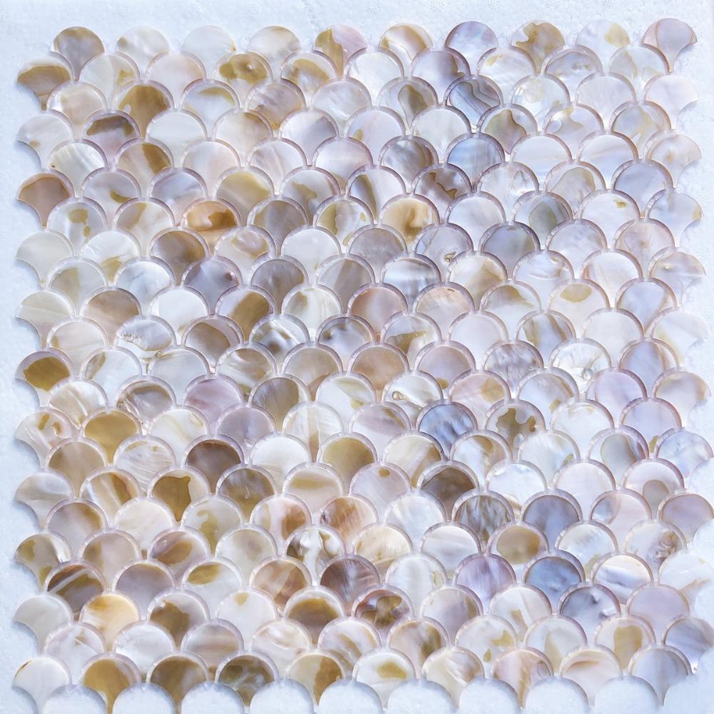 

1Piece 30x30cm Blue Fish Scale Fan Dyed Shell Mosaic Tile Bathroom Porch Living Room Background Wall Decoration Wall Stickers (as the picture,30x30cm 1pcs)