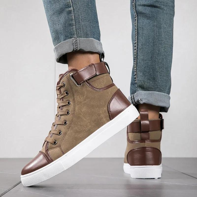 Men's Casual Shoes Large Size Men's Boots Breathable Vulcanized Shoes for Men Hot Selling High Top Male Casual Shoes Botines