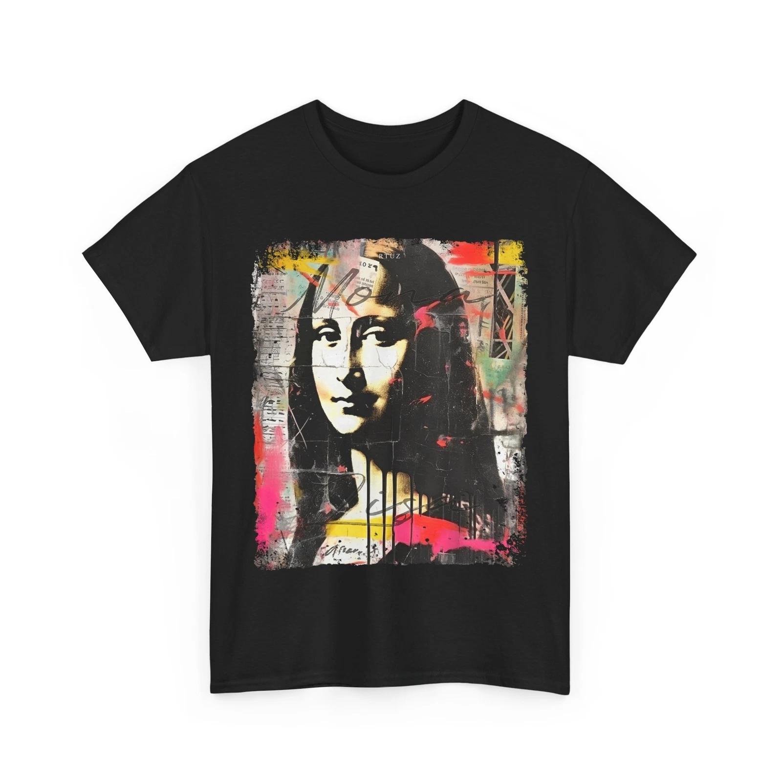Abstract Graffiti Art Leonardo Da Vinci Art Mona Lisa Women Men T-shirt XL