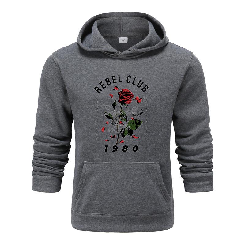 Autumn and Winter New Personalized 1980 Flower Printed Clothing Men and Women Hoodie Lovers Pullover Jogging Sports Hoodie