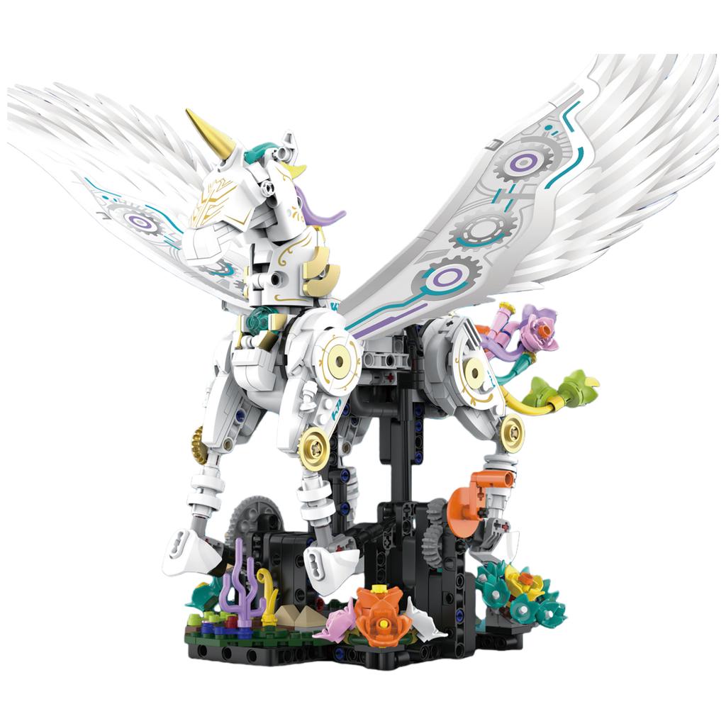 817 Pcs Mechanical Unicorn Animal Model Assembly Toy Home Creative Ornament Building Blocks Adult Christmas Birthday Gift