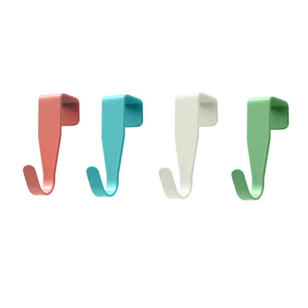 4pcs Punch Free Door Back Hook Carbon Steel Cabinet Storage Rack Creative Closet Hook  Hat