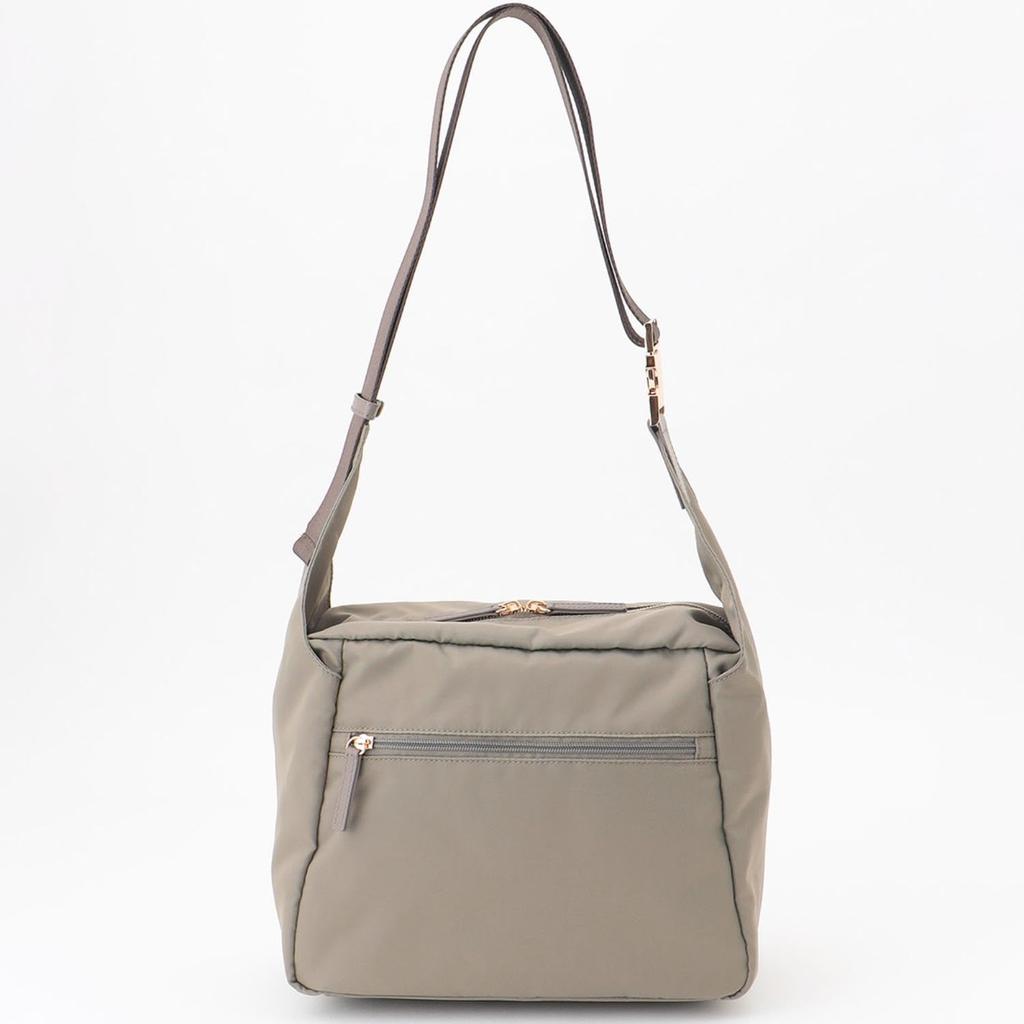 Labagagerie Metal Buckle Box Shoulder Bag, Size S, B008502, Greige (26)