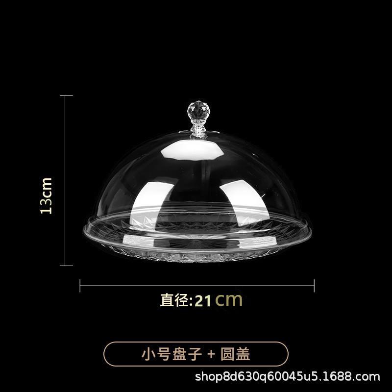 

Covered Fruit Bowl Clear Acrylic with Dust-Proof Lid, Round Display Plate for Snacks Pastries Nuts