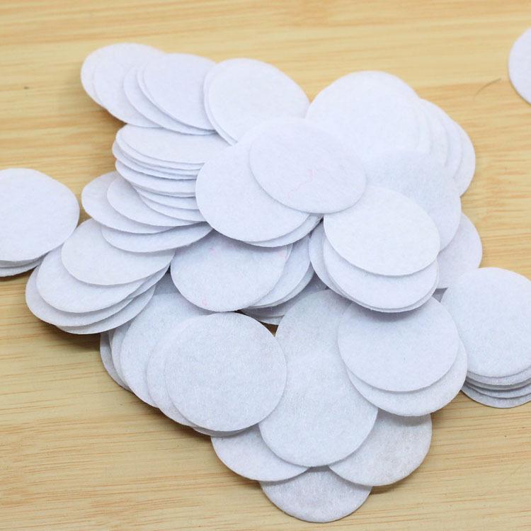 Bílé kulaté netkané podložky o tloušťce 2 mm pro DIY ozdoby do vlasů, doplňky a základní držáky (2-10 cm)