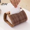 Sturdy Storage Box Wooden Tissue Holder, Rectangular Decorative Paper Napkin Dispenser, Compact Dispenser Organizer, for Office Desk Home Decor