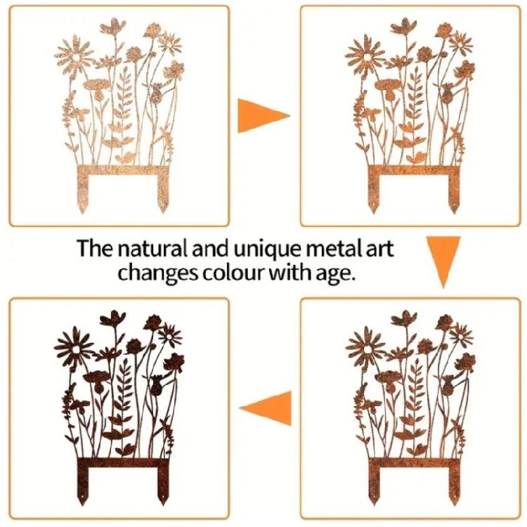 Durability Metal Yard Art Stakes Rusts Proof Decoration For Gardens Landscape Marking Weather Resistant