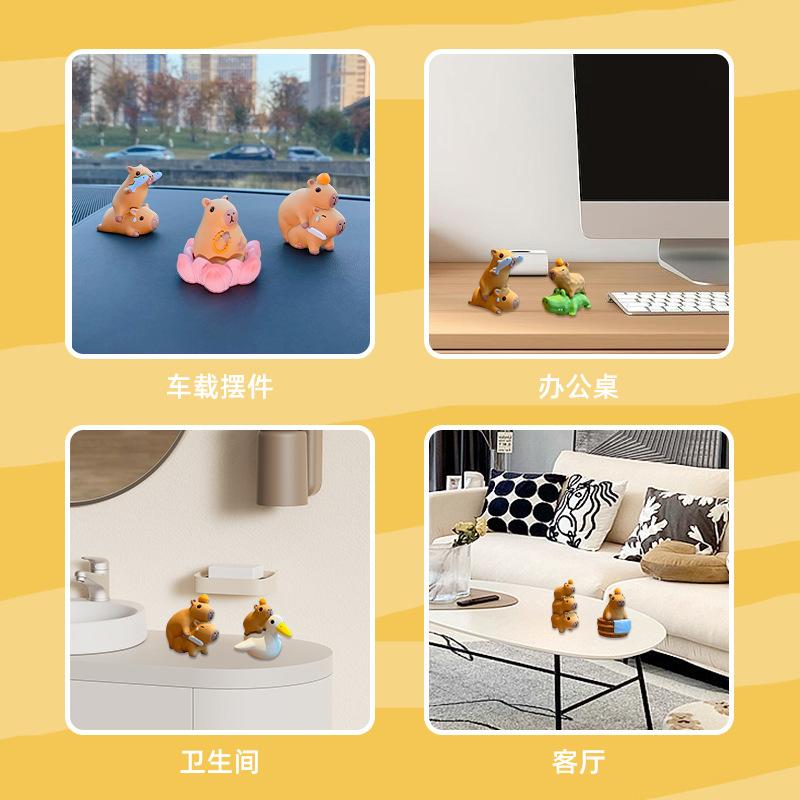 Capybara Working Week Emotion Little Bean Capibala Capybara Cartoon Doll Desktop Decoration Ornament Birthday Gift