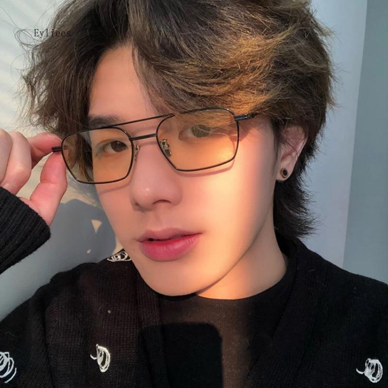 New Fashion Double Bridge Metal Frame Sun Glasses Driving Sunglasses Male Vintage Black Pilot Eyeglasses UV400 Female Gafas