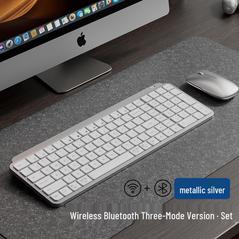 Mengzu Kablosuz Bluetooth Klavye ve Fare Seti - Sessiz, Şarj Edilebilir, Dizüstü Bilgisayar ve Ofis Kullanımı İçin Kompakt.