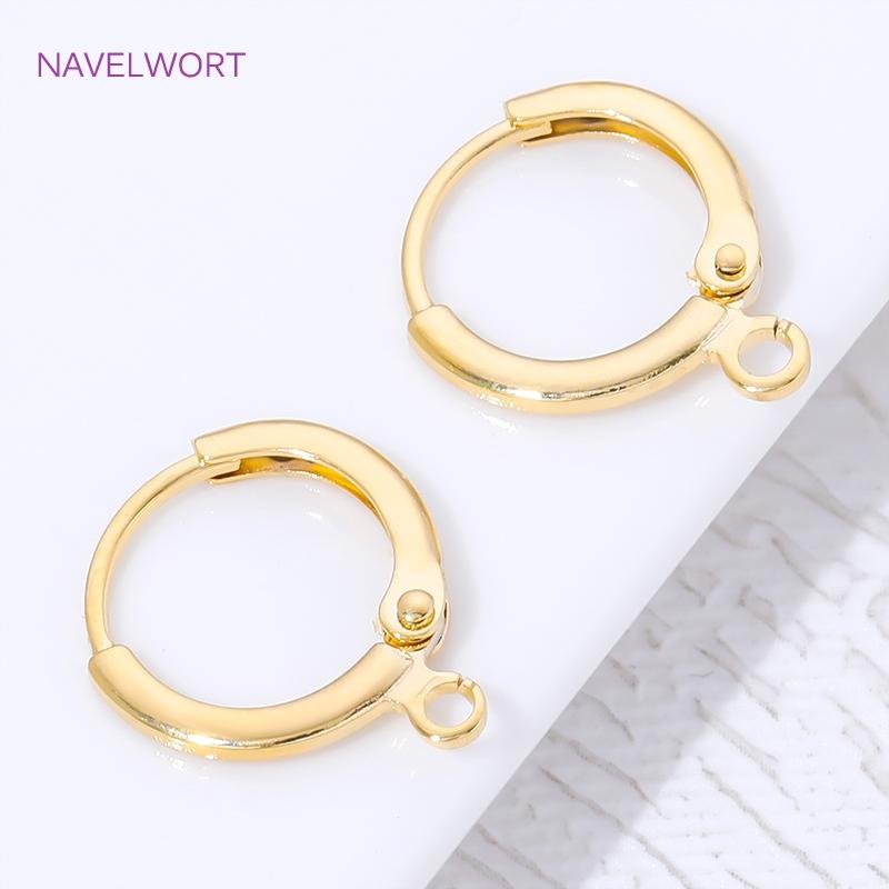 18K Gold Plated Brass Earring Clasps Earwires Findings,Hooks For Earrings,Accessories For Earrings,DIY Jewelry Making Supplies