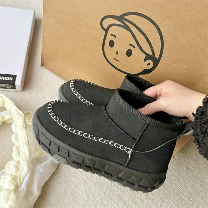 Tire bottom snow boots women's winter new velvet warm thick-soled muffin bottom short cotton boots women