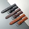 Calfskin Bamboo Pattern Cowhide Pin Buckle Watch Strap for Men and Women