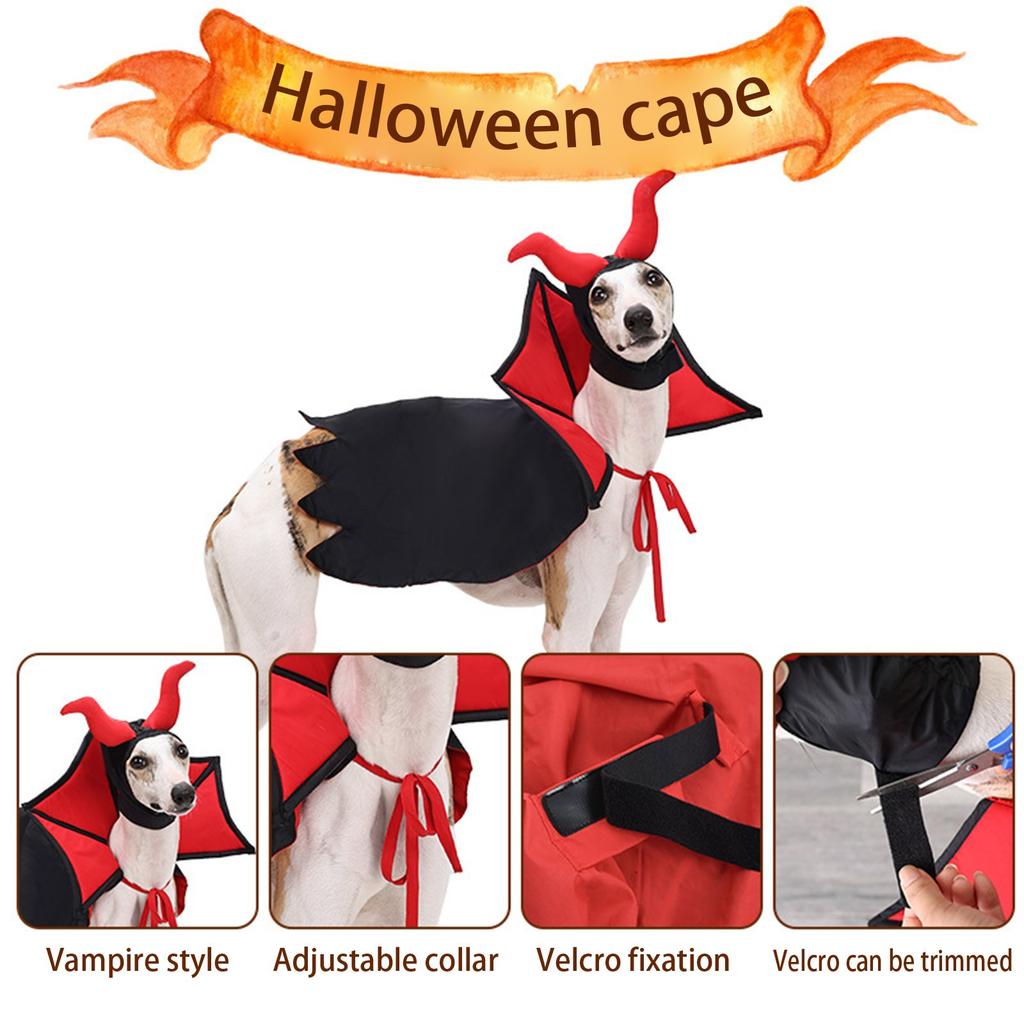 Halloween Dog Outfit All Size Pet Vampires Costume Cape & Headgear Pet Costume Theme Party Photoshooting Pet Costume