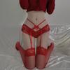 Rote Spitze Oberschenkelhohe Strumpfhalter Damen Sexy Transparente Unterwäsche Elastischer Strumpfhaltergürtel für Strümpfe Weibliche Erotische Lingerie