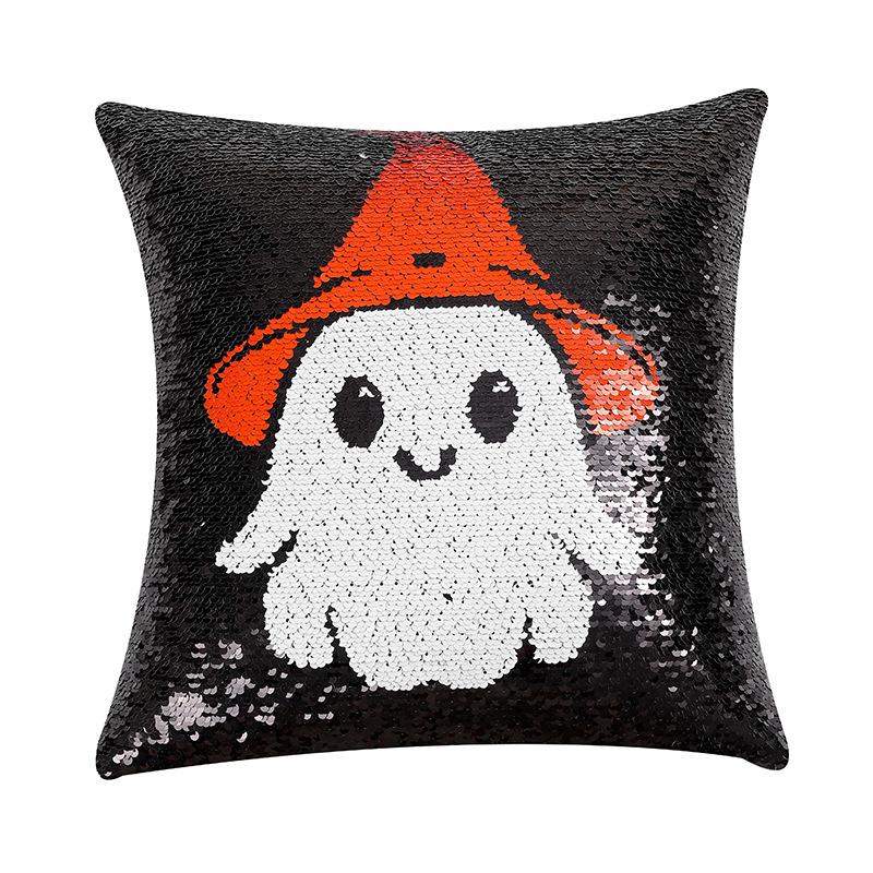 

Halloween Pillow Sequin Ghost Flip Pillow Cushion Cushion Cover Sofa Pillow Cover 45 * 45 (excluding core)