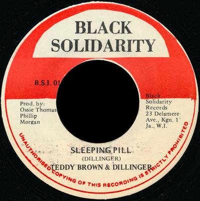 7inch Record TEDDY BROWN & DILLINGER - Sleeping Pill BSI01 Black Solidarit Jamaica Reggae, Ska & Dub Used
