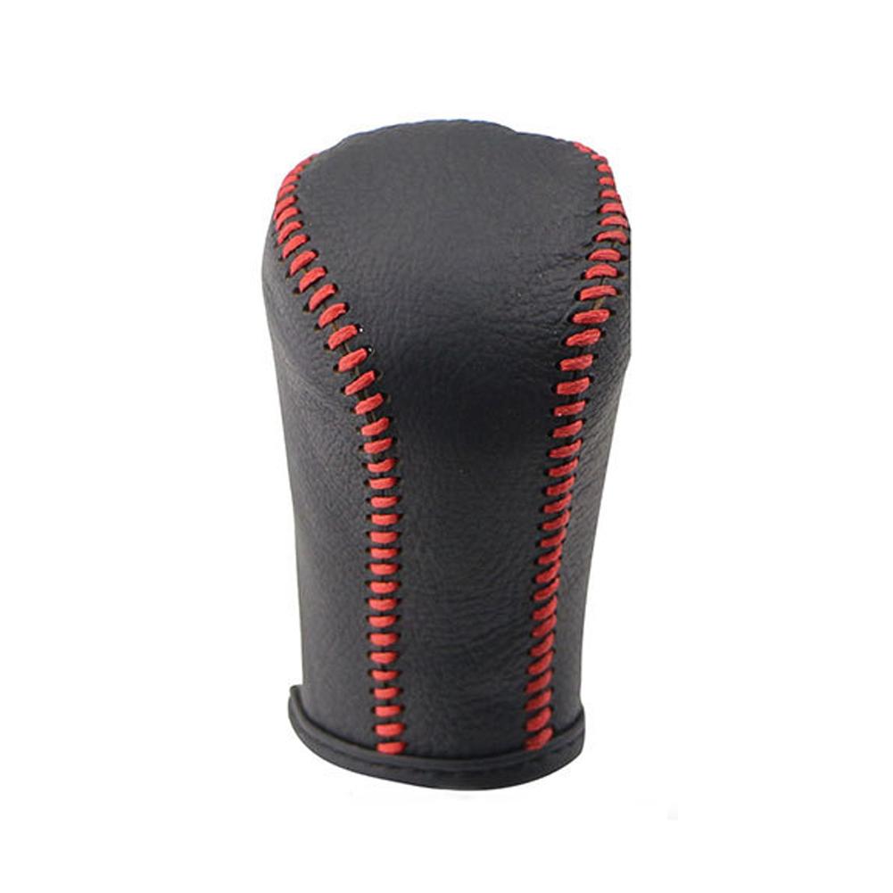Leather Gear Shift Knob Cover for Toyota Corolla Rav4 Rav 4 2014-2019 Automatic Hand-Stitched DIY Gear Shift Collars