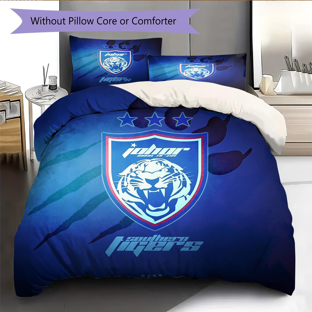 Fotbalový klub Vzor Povlečení Přikrývka Sada Domácí Dekorace Dárek (1 * povlak na peřinu + 2 * povlak na polštář bez jádra)