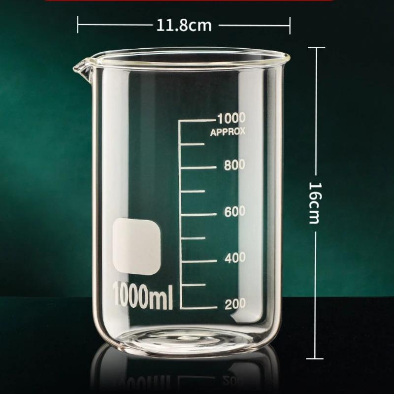 Glass Measuring Cup High Borosilicate Clear Scale Cup Heat-resisting Laboratory Beaker Kitchen Baking 50/100/150/250/500/1000ml