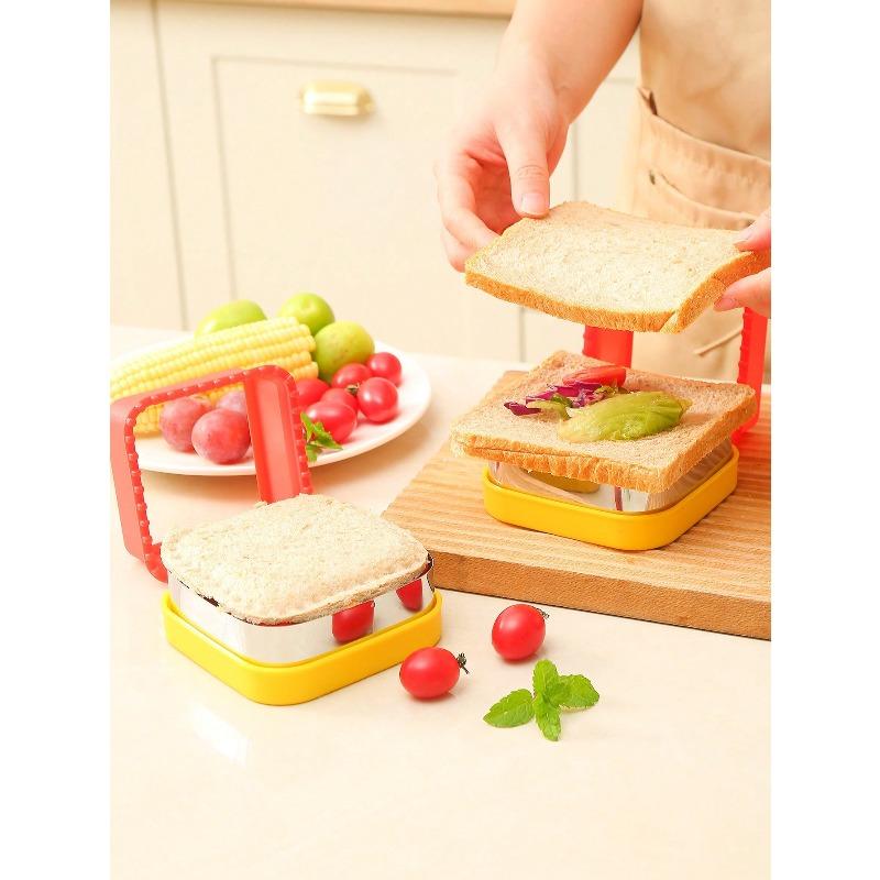 1pc Sandwich Cutter And Sealer, Pocket Mold Cartoon Bread Mold Toast Stamp Press Mold Stainless Steel Cookie Cutter