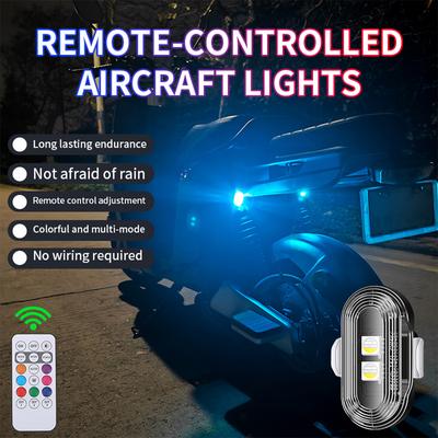 RGB Led Aircraft Strobe Lights LED Flash Position Wireless Light Aircraft Airplane Helicopter Warning Lights ATV&UTV Accessories