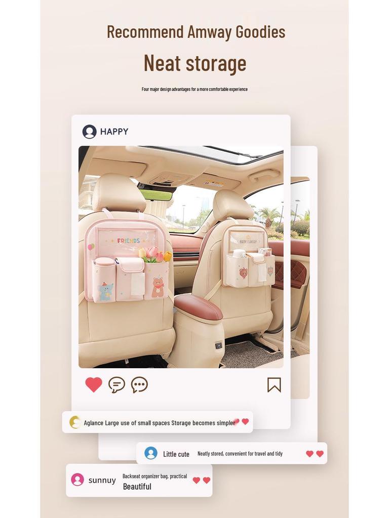 Multifunctional Car Seat Back Hanging Trash and Storage Bag