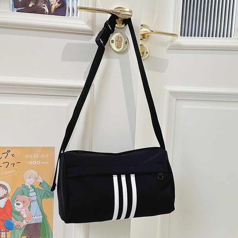 Fashion Trend Casual Commuter Striped Messenger Bag Nylon Men's and Women's Versatile Shoulder Backpack
