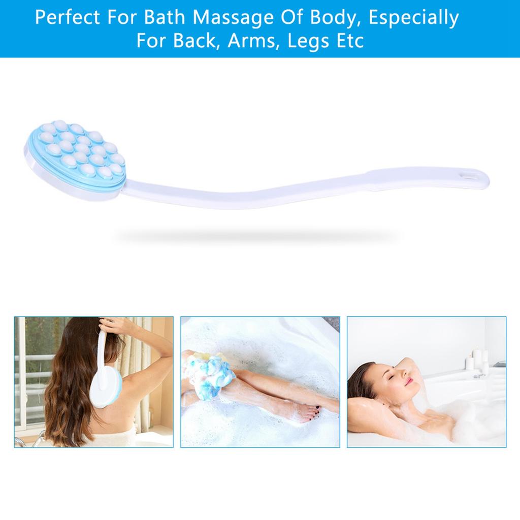 Long Handled Lotion Oil Cream Applicator Body Leg Bath Brush Massager Massaging Tool