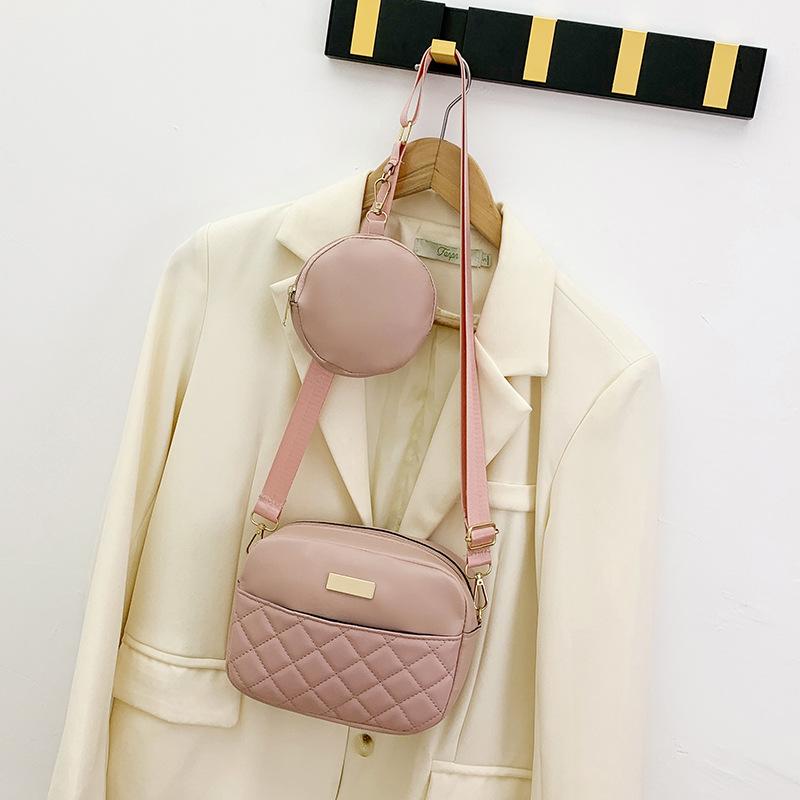 Cozy Up Xiaoxiangfeng Two-piece Travel Crossbody Diamond Grid Bag