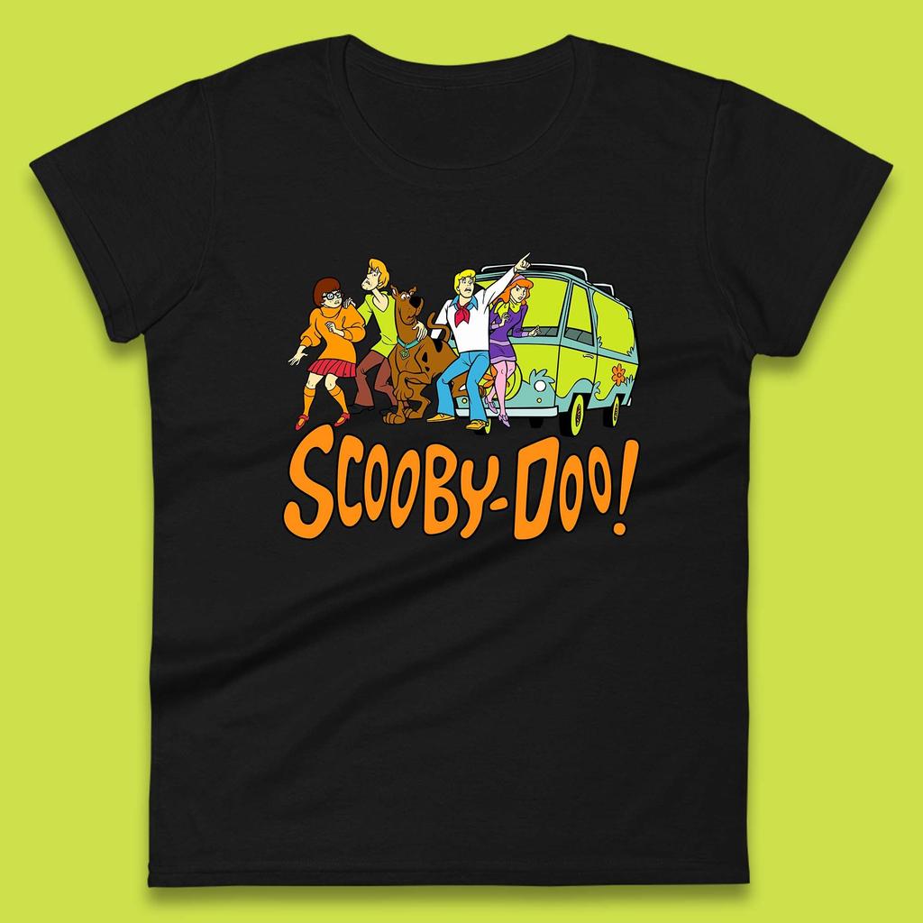 Halloween Scooby Doo & Gang Horror Van Scary Mystery Machine Womens Tee T Shirt Mens Tops Unisex Top