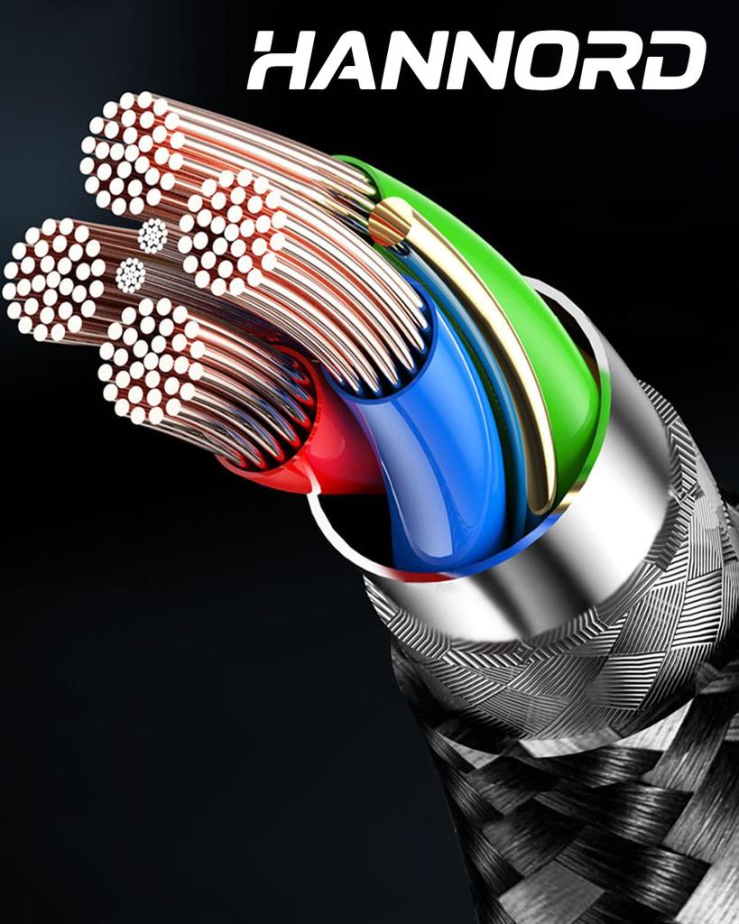 Two USB Type C 10Gbps USB Gen 2 Compatible for Data Transfer and 60W 20V 3A Fast Nylon Braided Cable with Aluminum Compatible with Samsung Galaxy