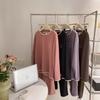 Velvet Plus Size Women's Warm Homewear Set - Long Sleeve & Pants for Autumn/Winter