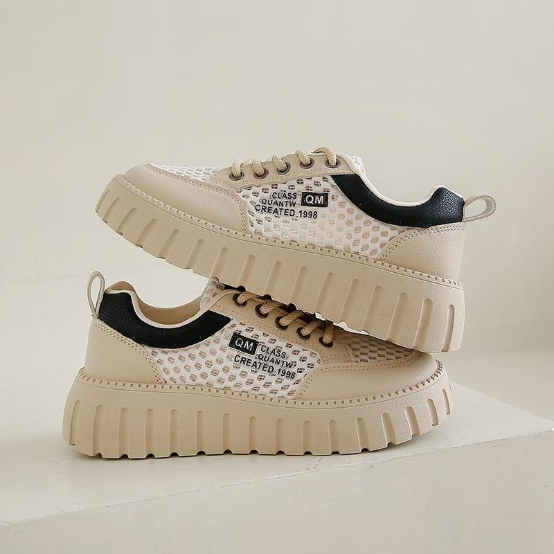Summer Little White Shoes New Female Students Heightening Mesh Breathable Board Shoes Casual Shoes 2-