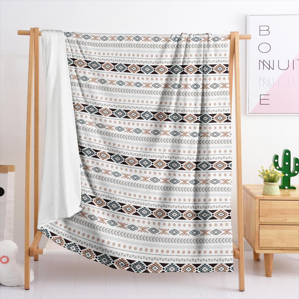 Blanket Flannel Blanket Bohemian Stripe Geometric 3D Digital Printing Blanket Cover Blanket