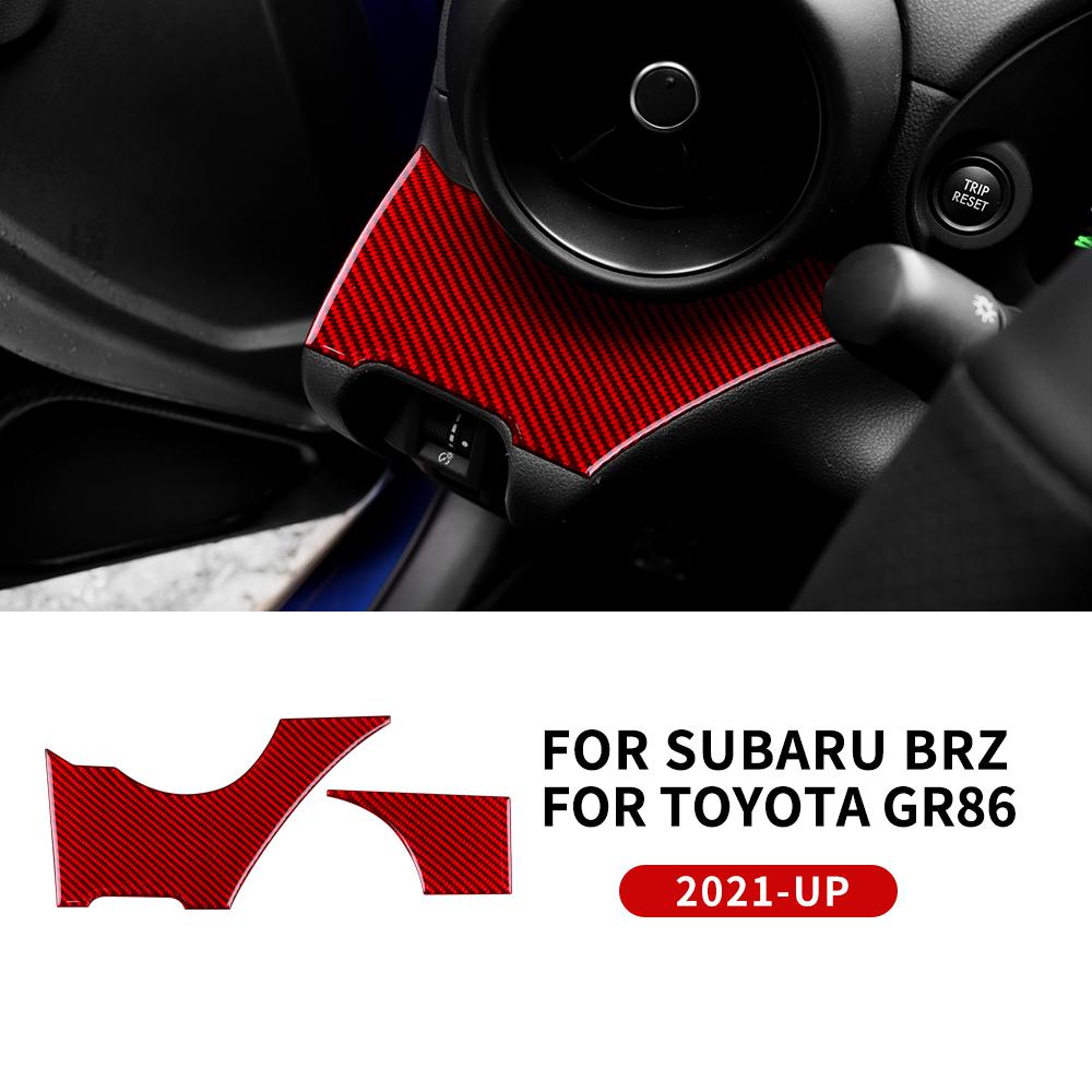 Echte weiche Kohlefaser für Subaru BRZ Toyota GR86 2021 2022 2023 2024 Aufkleber für RHD LHD Dekorrahmen Innenverkleidung Zubehör
