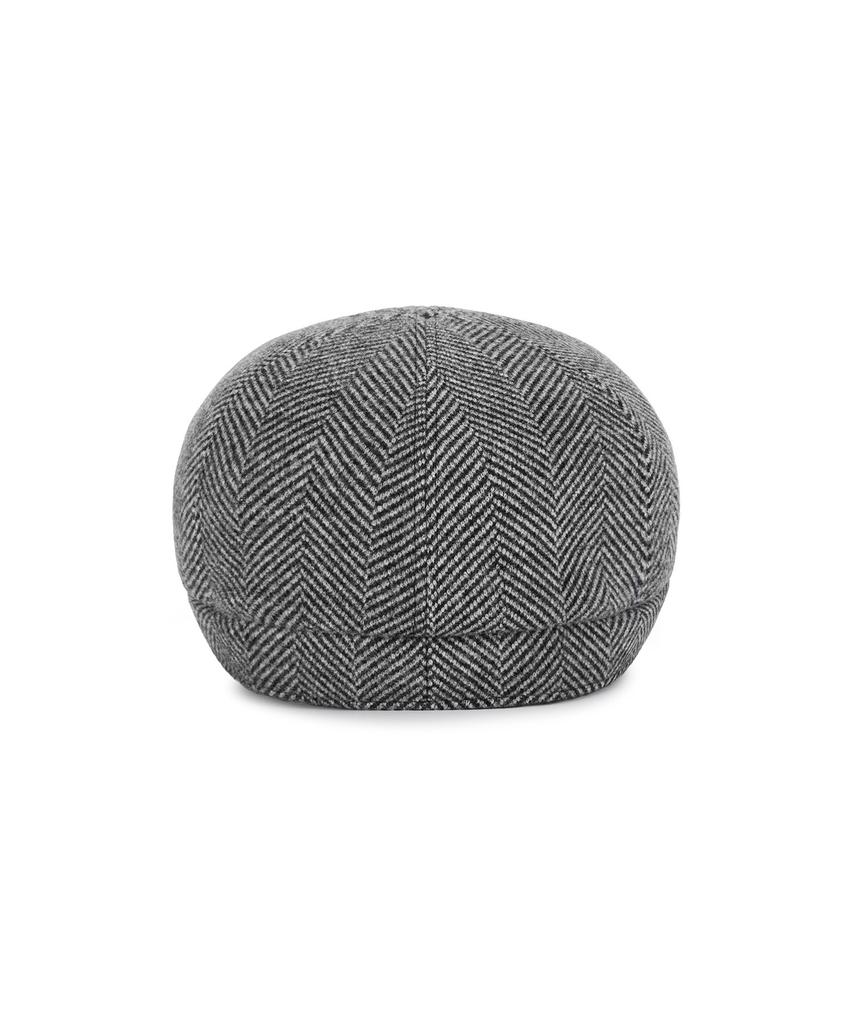 Bajal Va Studded Herringbone Slim Newsboy Cap Black