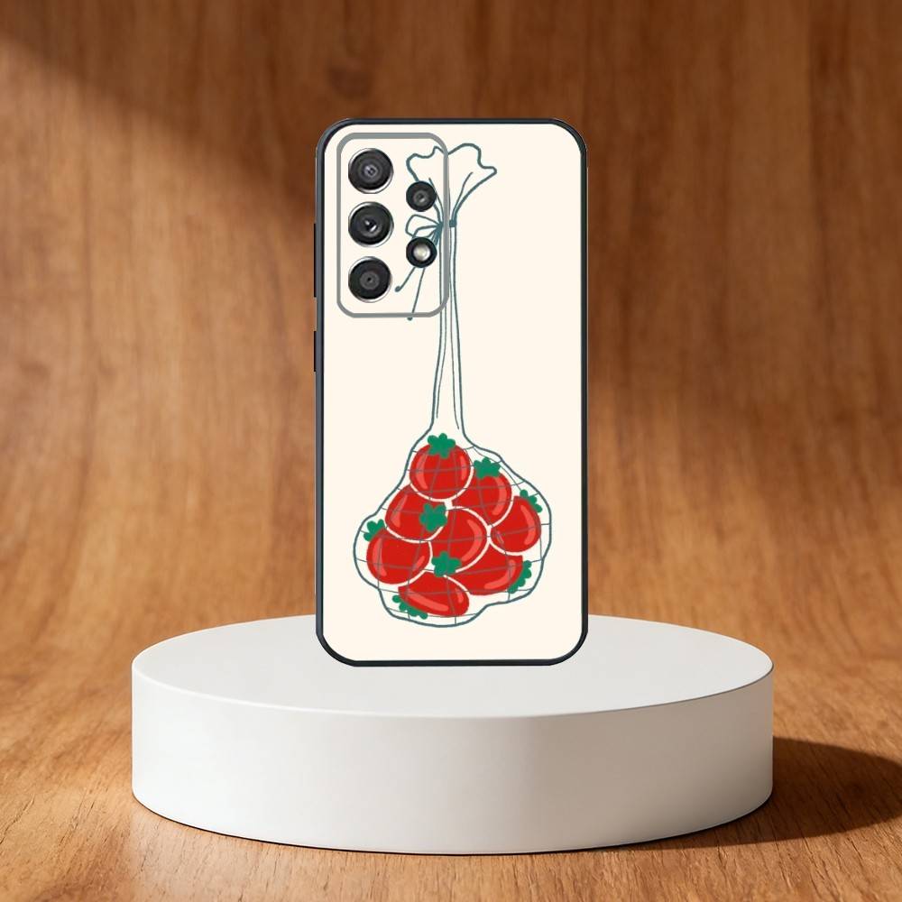 

Ins cute Tomatoes Phone Case For Samsung S25,S24,S21,S22,S23,S30,Ultra,S20,Plus,Fe,Note,10,9,5G Black Cover Samsung S20fe