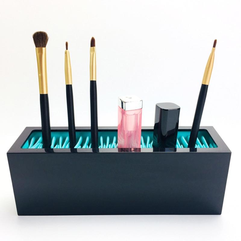 Makeup Brushes Storage Box Lipsticks Holder Organizer Multifunction for Home Countertop Cosmetic Eyeliners Container
