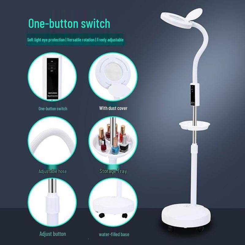 LED Eye-Friendly Tattoo & Nail Art Lamp: Desk & Floor Light for Cosmetic and Eyelash Extension