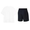 Li-Ning Fashion Letter Comfortable Round Neck Short Sleeve Top Breathable Versatile Simple Five Point Shorts Casual Sports Suit AHSU711-2+YKST119-1