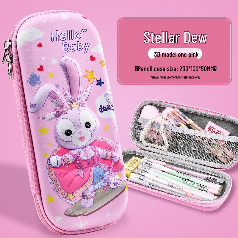 Korean Style 3D Cartoon EVA Pencil Case for Elementary Students - Large Capacity for Boys & Girls