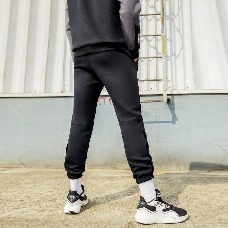 Anta Loose-Fitting Knitted Joggers With Button Closure And Elastic Cuffs Men Bottoms Black 952211740-3